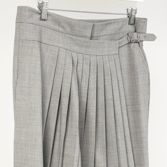 Tibi AW/14 Runway Grey Tropical Wool Pleated Wrap Pants - Picture 4 of 14